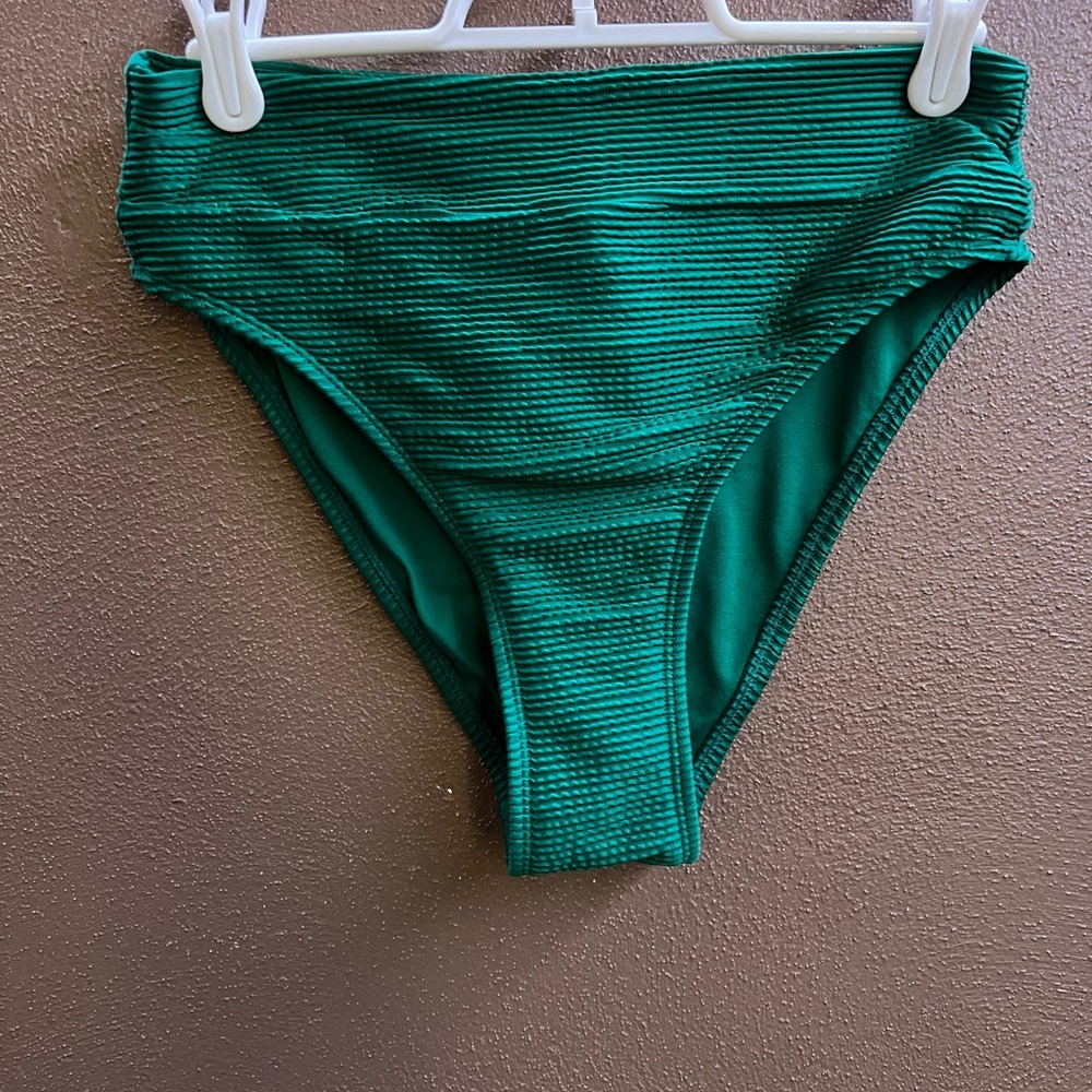 Green high waisted high leg bikini bottom